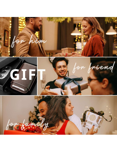 Estuche de Cigarros de Cuero Genuino TORIIOSHY 3 Dedos