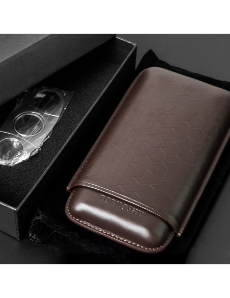 Estuche de Cigarros de Cuero Genuino TORIIOSHY 3 Dedos