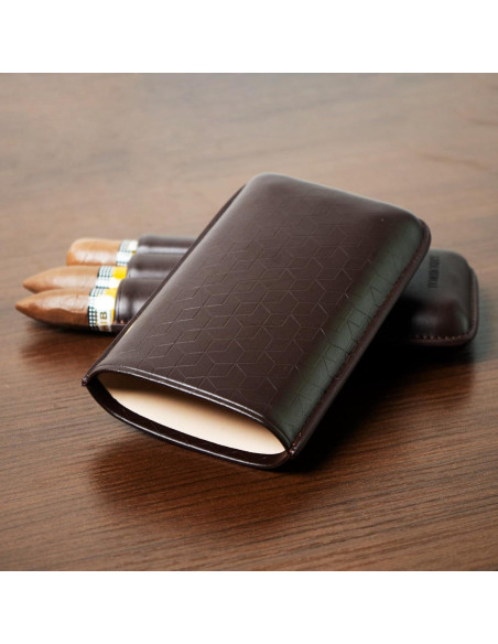 Estuche de Cigarros de Cuero Genuino TORIIOSHY 3 Dedos
