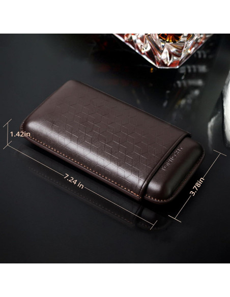 Estuche de Cigarros de Cuero Genuino TORIIOSHY 3 Dedos