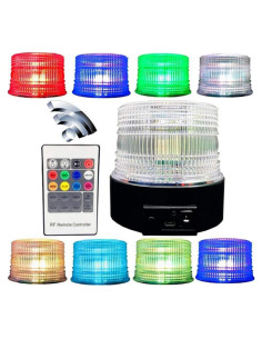 Luz Estroboscópica LED TOPKU, Baliza Magnética Recargable 8 Colores