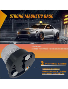 Luz Estroboscópica LED TOPKU, Baliza Magnética Recargable 8 Colores 2