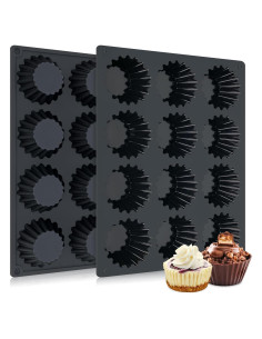 Moldes de Silicona Dropower para 12 Tazas de Mantequilla de Maní