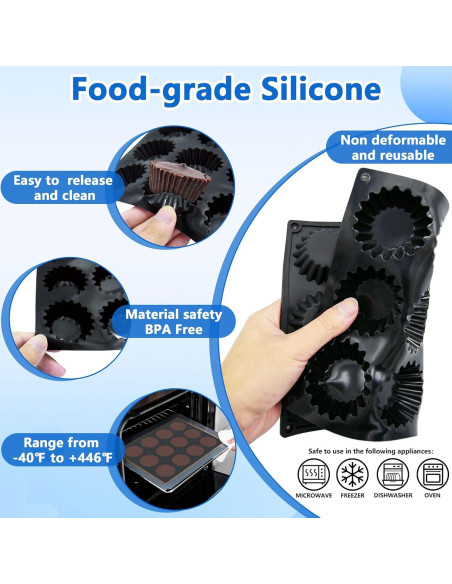 Moldes de Silicona Dropower para 12 Tazas de Mantequilla de Maní