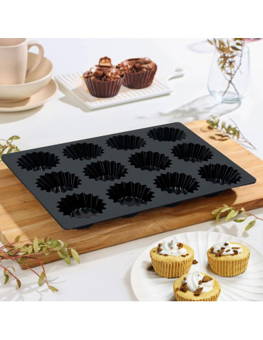 Moldes de Silicona Dropower para 12 Tazas de Mantequilla de Maní