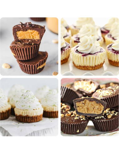 Moldes de Silicona Dropower para 12 Tazas de Mantequilla de Maní