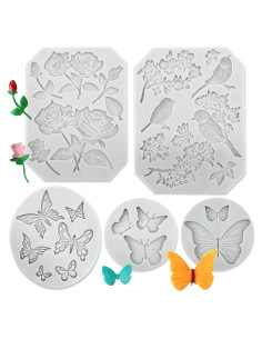 Paquete de 5 Moldes de Silicona GeoGeoDIY para Decoración de Pasteles