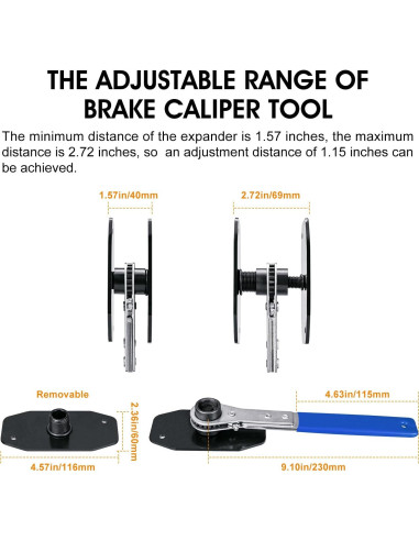 Herramienta Compresora de Caliper de Freno Rurswriyt 5 en 1