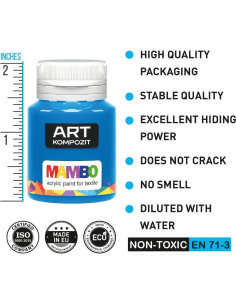 Juego de Pintura Acrílica para Tela Mambo KOMPOZIT 9 Colores 20 ml 2