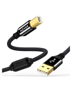 Cable USB-A a B AGVEE 2.01m para Impresoras y MIDI Negro