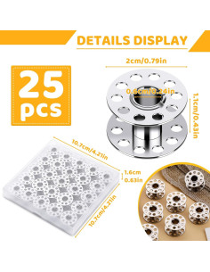 Bobinas de Metal LOKUNN 25 Pcs para Máquina de Coser 2