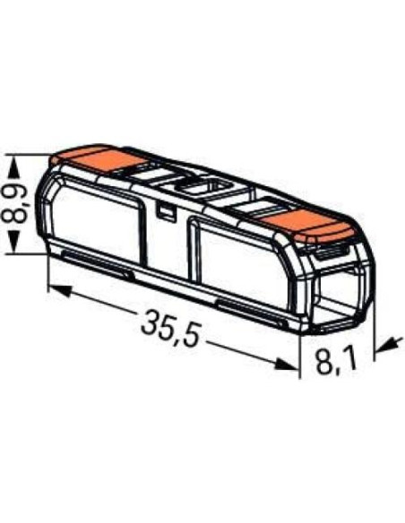 Conector de empalme WAGO Lever-Nuts 2 conductores 24-12 AWG