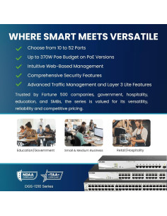 Switch D-Link DGS-1210-10P PoE+ 10 Puertos Gigabit 65W 2