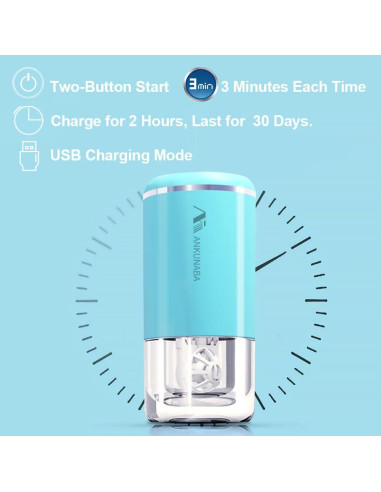 Limpiador de Lentes de Contacto ANKUNABA Portátil USB Azul