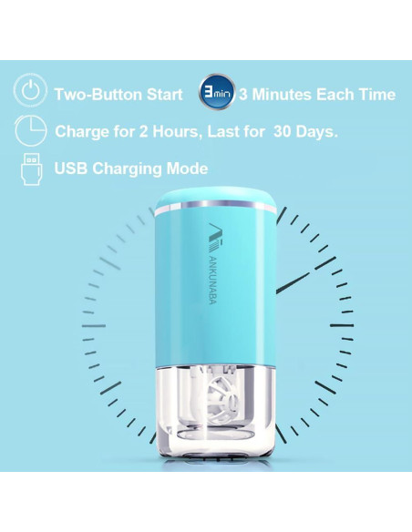 Limpiador de Lentes de Contacto ANKUNABA Portátil USB Azul