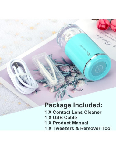 Limpiador de Lentes de Contacto ANKUNABA Portátil USB Azul