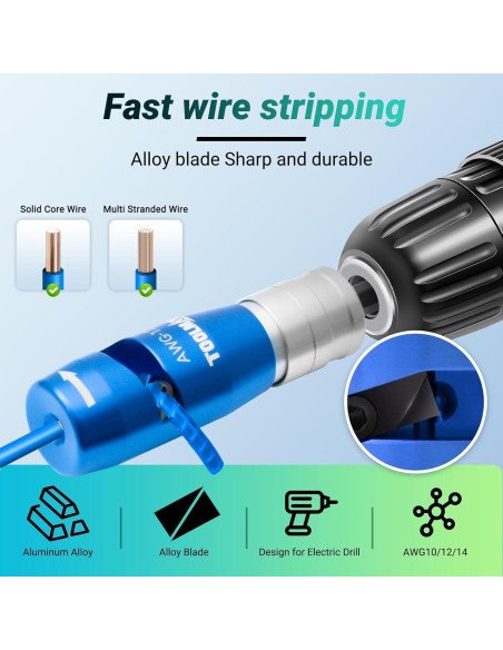 Desforrador y Retorcedor de Alambre TOOLMAYS 4 en 1 para 10-14 AWG
