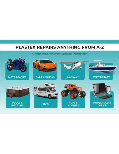 Kit de Reparación Plastex para Plástico y Fibra de Vidrio 0.45kg