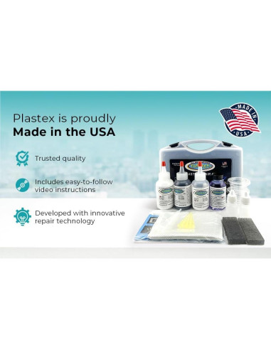 Kit de Reparación Plastex para Plástico y Fibra de Vidrio 0.45kg