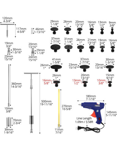 Kit de Herramientas para Reparación de Abolladuras QWORK QS35847
