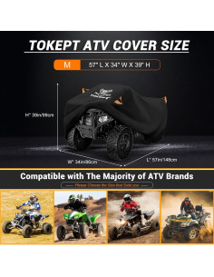Cubierta ATV Tokept Impermeable 57 Pulgadas Universal Negro 2