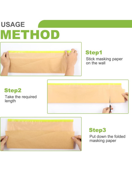 2 Rollos de Papel de Enmascarar Pre-tapeado Trzzyan 30.48cm x 15.24m