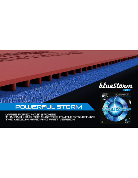 Goma de Tenis de Mesa DONIC Blue Storm Z2 Negra MAX+