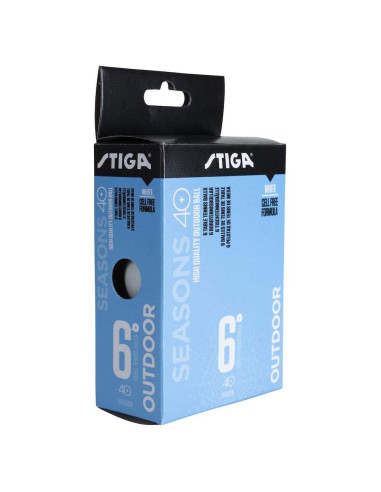 Bolas de Tenis de Mesa Stiga Temporadas Exterior ABS 6-Pack