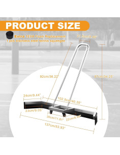 Raspador de Piso para Cancha de Tenis Supvision 137.2cm Acero Inoxidable 2