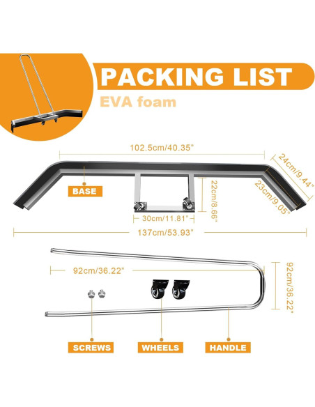 Raspador de Piso para Cancha de Tenis Supvision 137.2cm Acero Inoxidable