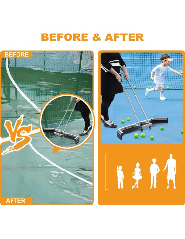 Raspador de Piso para Cancha de Tenis Supvision 137.2cm Acero Inoxidable