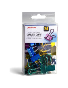 Clips de Binder Metálicos Officemate, Pequeños, Paquete 24