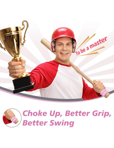 5 Anillos de Aumento de Agarre AISHAIDO para Bate de Béisbol Rosa