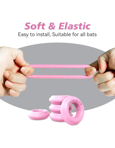 5 Anillos de Aumento de Agarre AISHAIDO para Bate de Béisbol Rosa