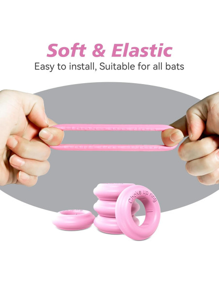 5 Anillos de Aumento de Agarre AISHAIDO para Bate de Béisbol Rosa