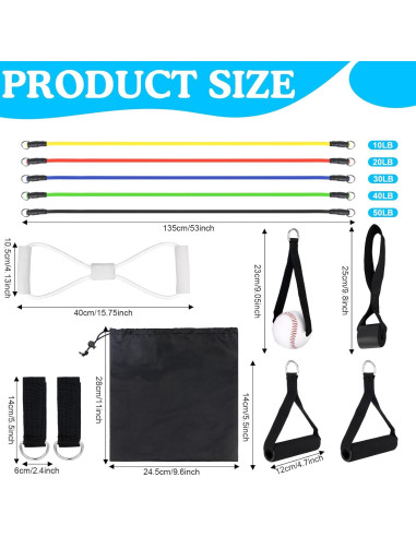 17 Piezas Bandas de Resistencia ONESIXEC para Béisbol y Softbol