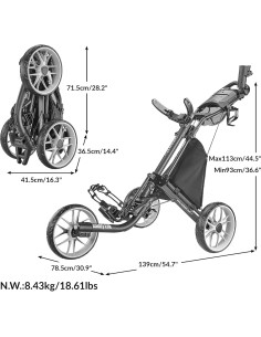 Carrito de Golf Plegable Caddytek CaddyLite EZ V8 8.4 kg 2