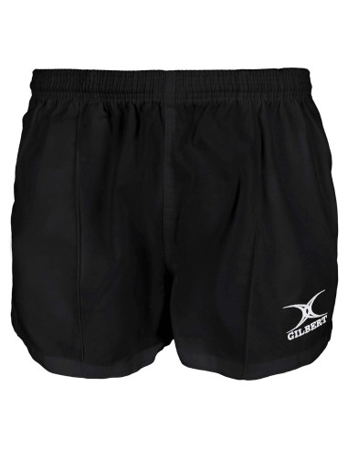 Pantalón Corto de Rugby Gilbert Kiwi Pro 100% Algodón Negro