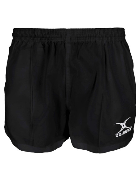 Pantalón Corto de Rugby Gilbert Kiwi Pro 100% Algodón Negro