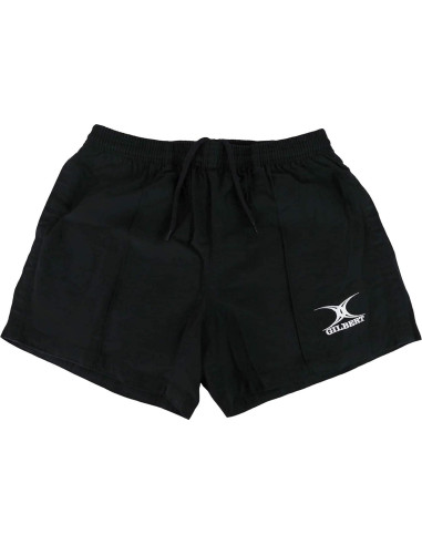 Pantalón Corto de Rugby Gilbert Kiwi Pro 100% Algodón Negro