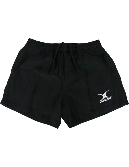 Pantalón Corto de Rugby Gilbert Kiwi Pro 100% Algodón Negro