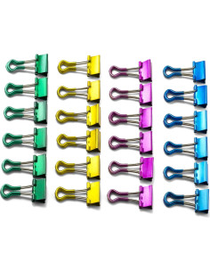 Clips de Binder Metálicos Officemate, Pequeños, Paquete 24 2