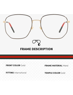 Gafas de Sol Gucci GG0396O Marco Octagonal Metal 56mm 2