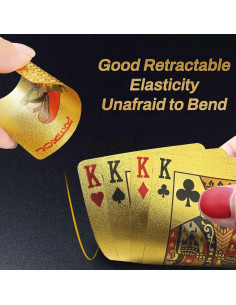 Baraja de Cartas Impermeable Hifireelf Oro 52 + 2 Comodines 2