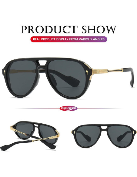 Gafas de Sol AIEYEZO Aviador Retro UV400 Unisex Clásicas