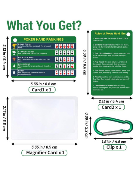 Conjunto de Tarjetas de Póker Epkoxlx con Lupa y Clip