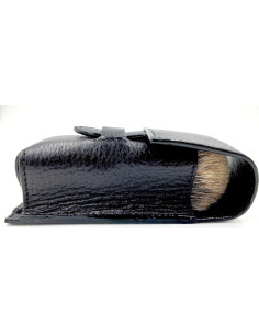 Estuche de Brocha de Afeitar Parker - Cuero Genuino Negro 2