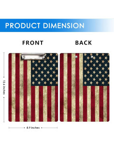 Portapapeles Britimes A4 Madera Bandera Americana Clip Bajo Perfil 2