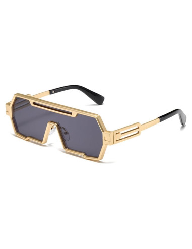 Gafas de sol retro steampunk Junsika para hombres marco dorado