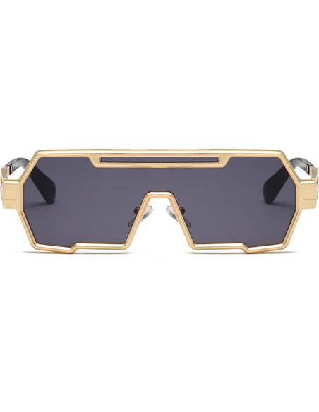 Gafas de sol retro steampunk Junsika para hombres marco dorado